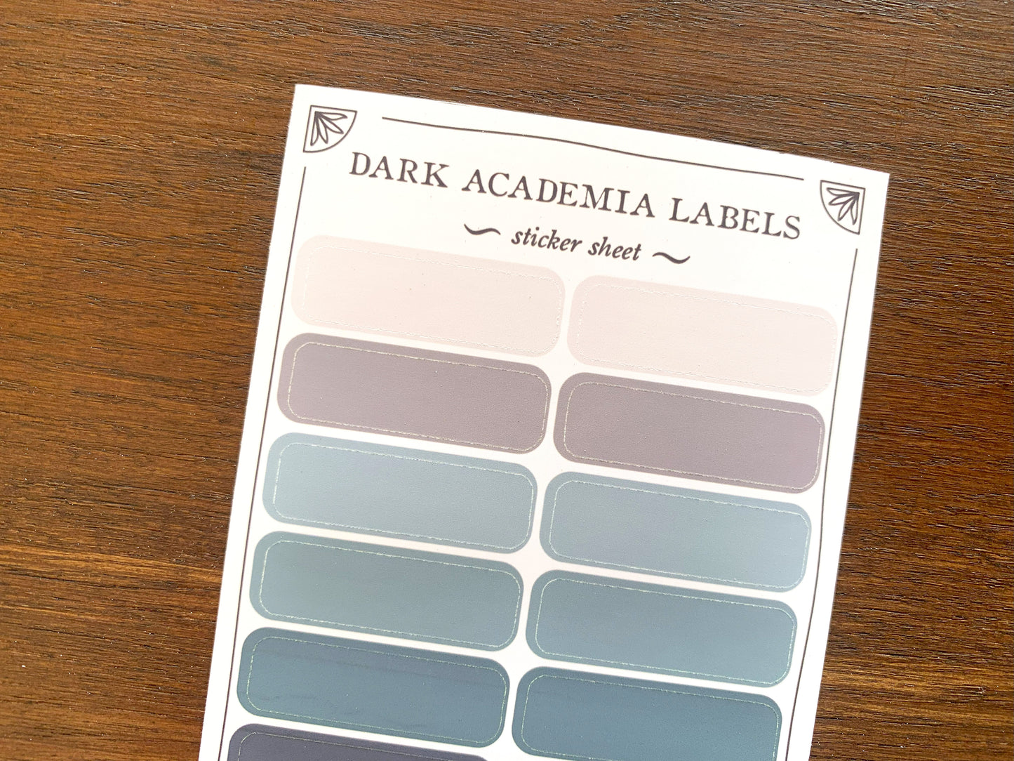 Dark Academia Label Sheet