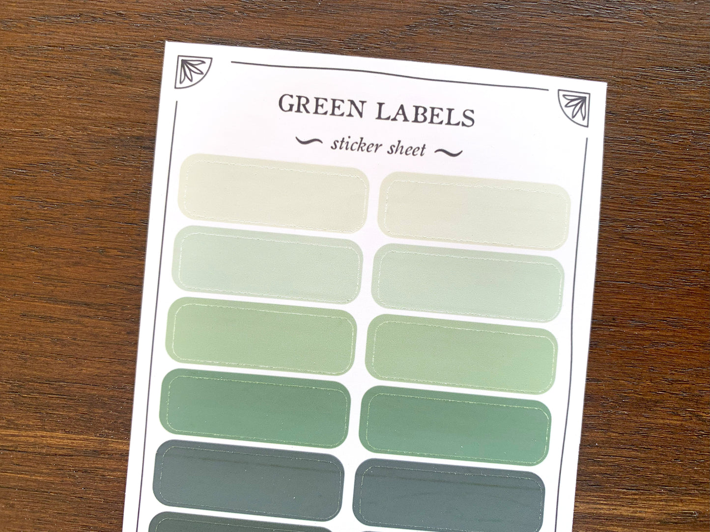 Green Label Sheet