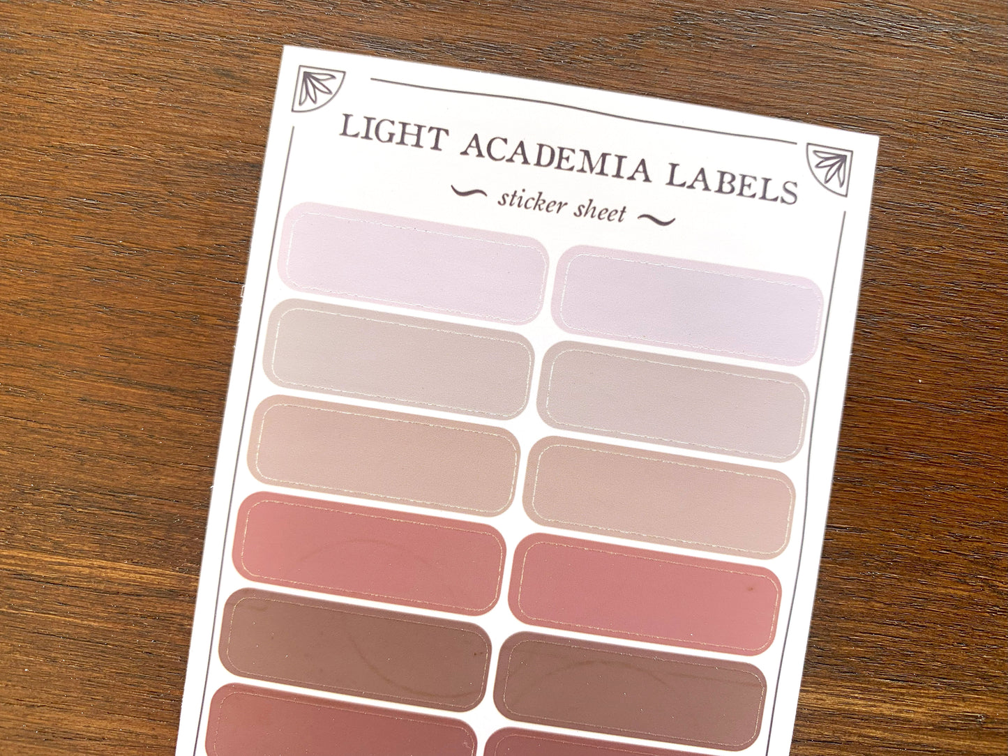 Light Academia Label Sheet