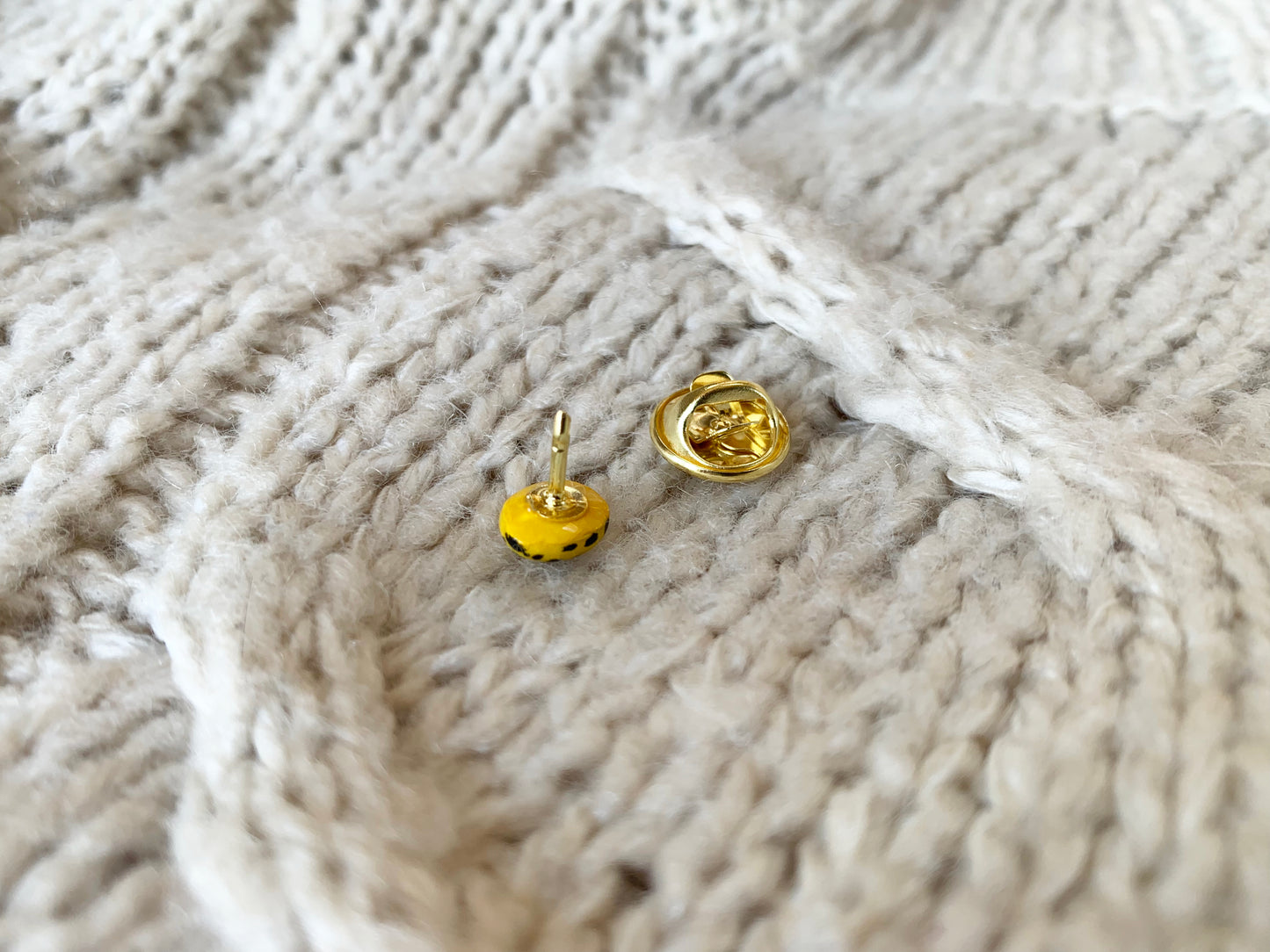 Realistic Yellow Ladybird Pin