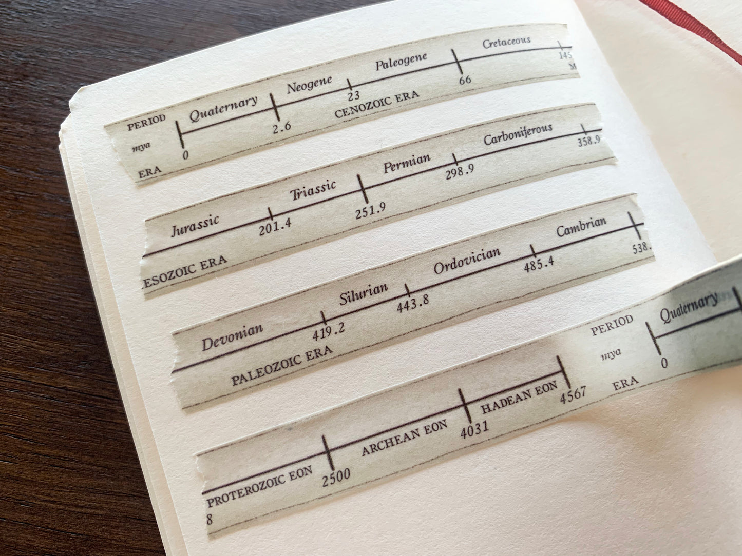 Geological Timeline Washi Tape