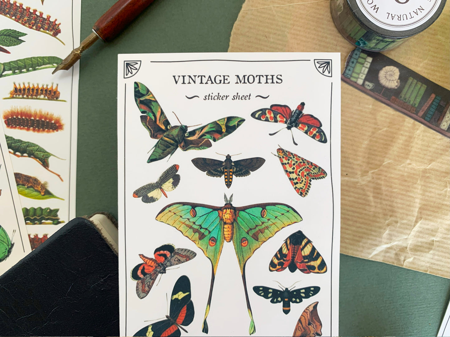 Vintage Moths Sticker Sheet