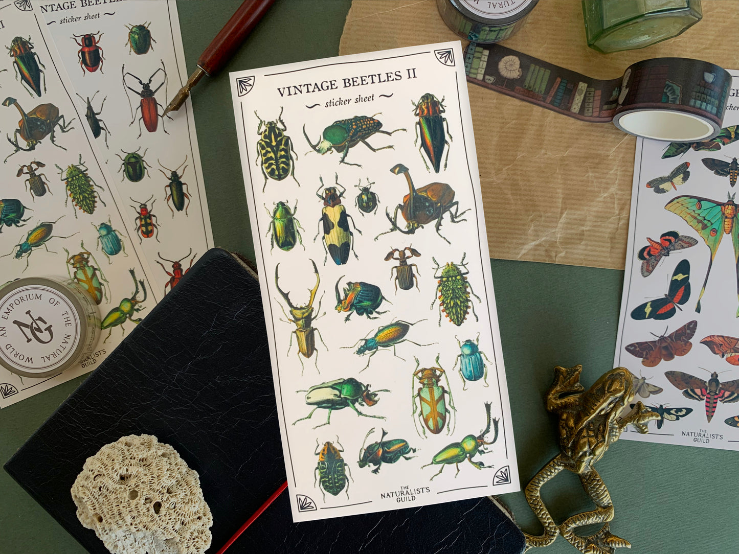 Vintage Beetles II Sticker Sheet