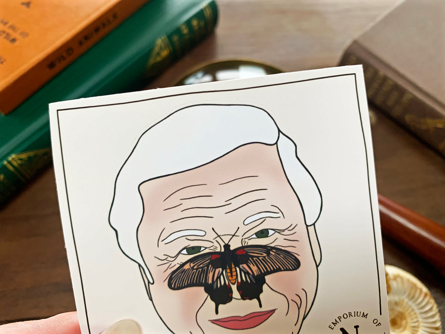 David Attenborough Butterfly Sticker