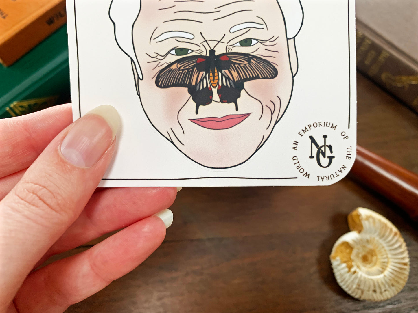 David Attenborough Butterfly Sticker