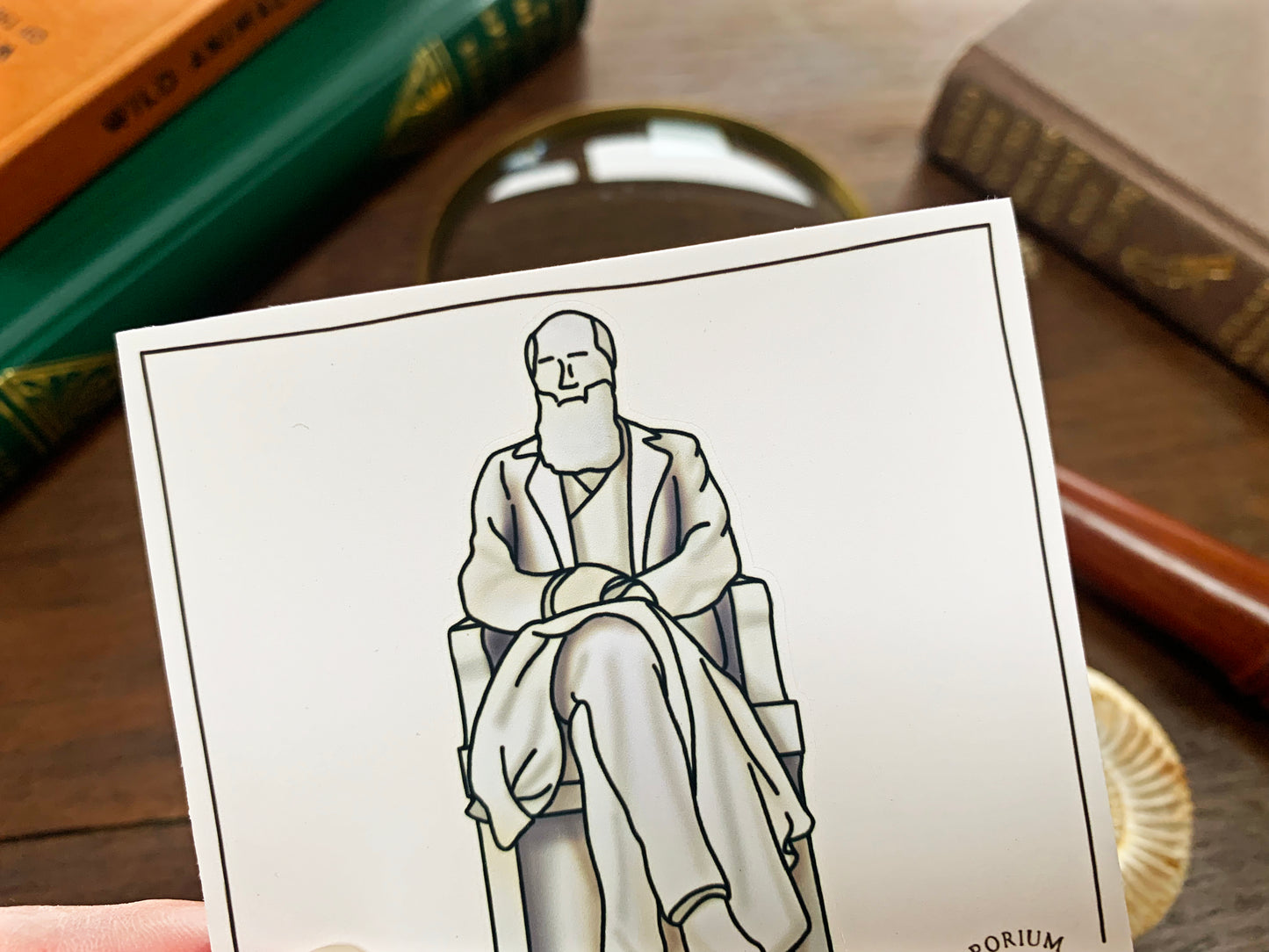 Charles Darwin Statue Sticker