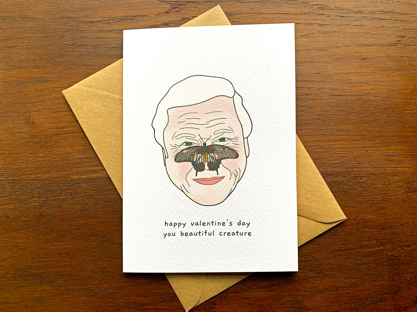 David Attenborough Beautiful Creature Valentine's Card