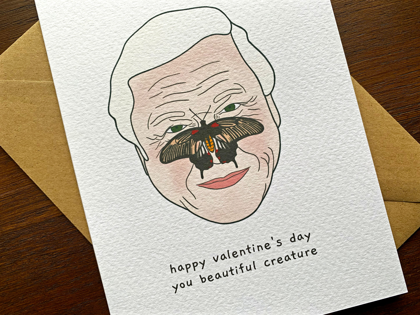 David Attenborough Beautiful Creature Valentine's Card