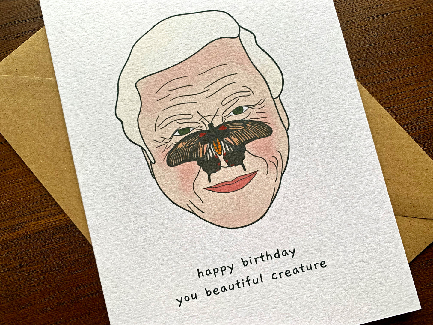 David Attenborough Beautiful Creature Birthday Card