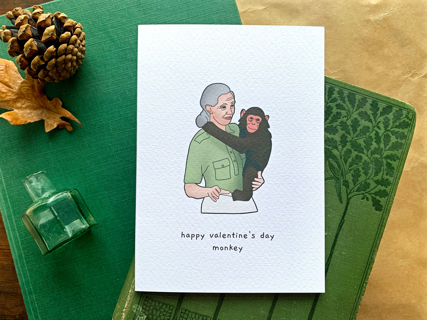 Jane Goodall Monkey Valentine's Card