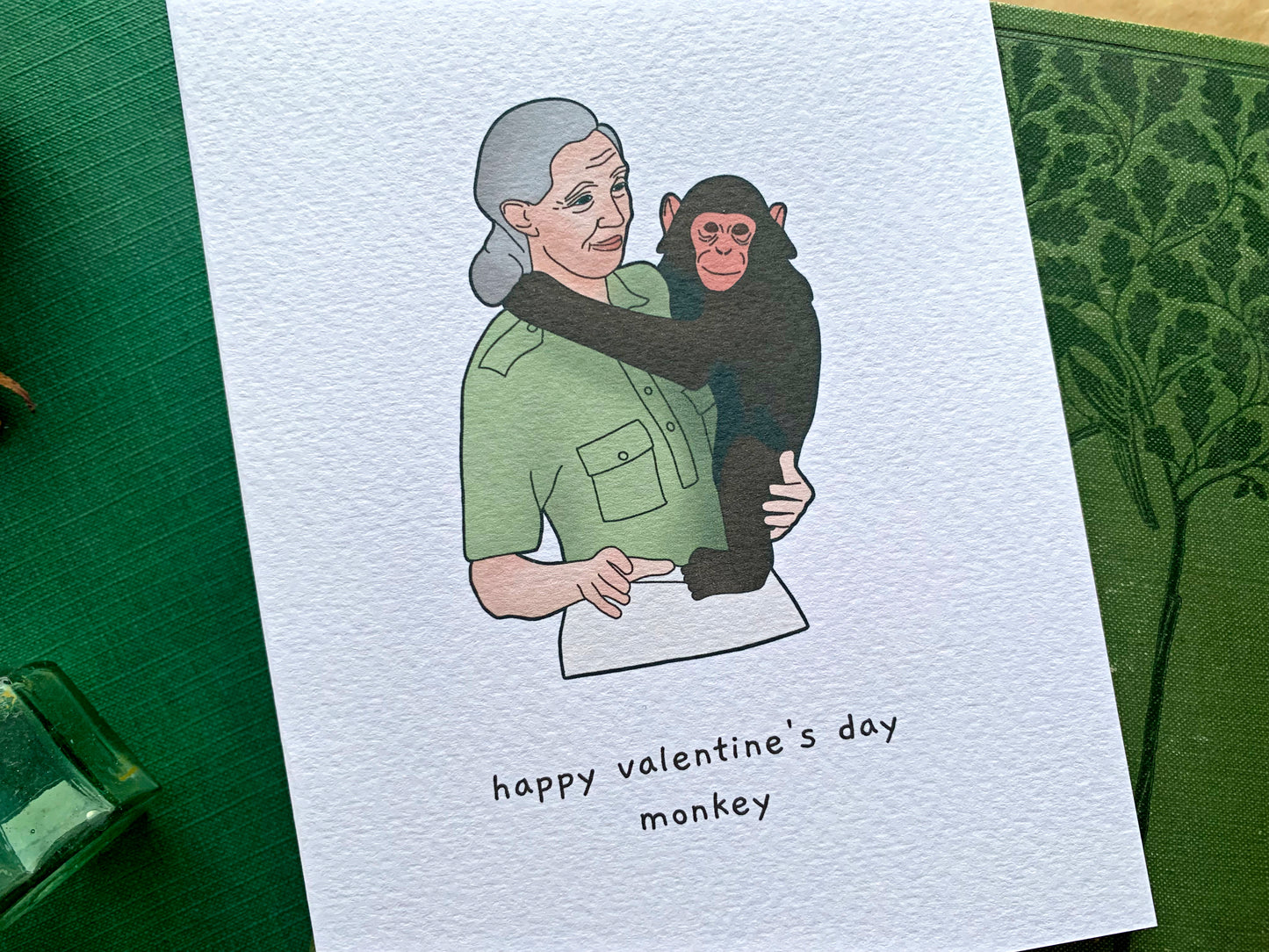 Jane Goodall Monkey Valentine's Card