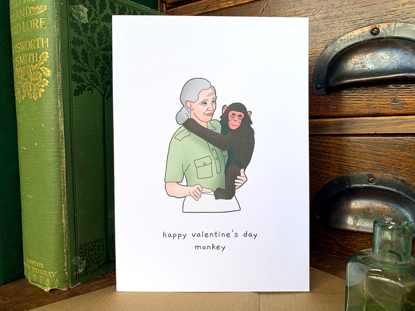 Jane Goodall Monkey Valentine's Card