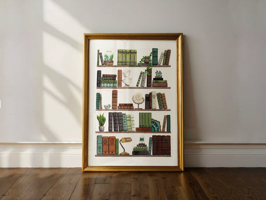 Naturalist's Bookshelf Art Print