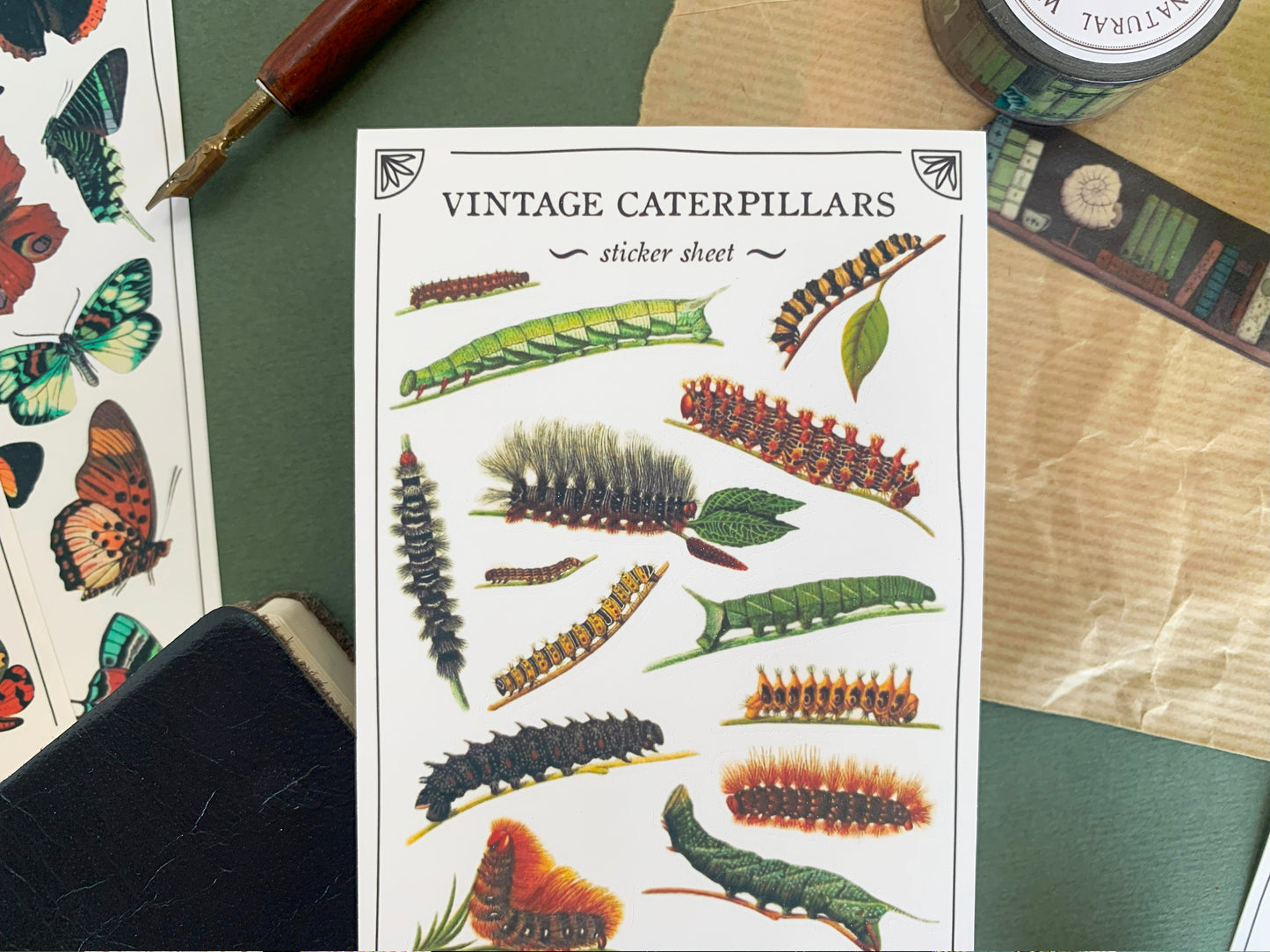 Vintage Caterpillars Sticker Sheet