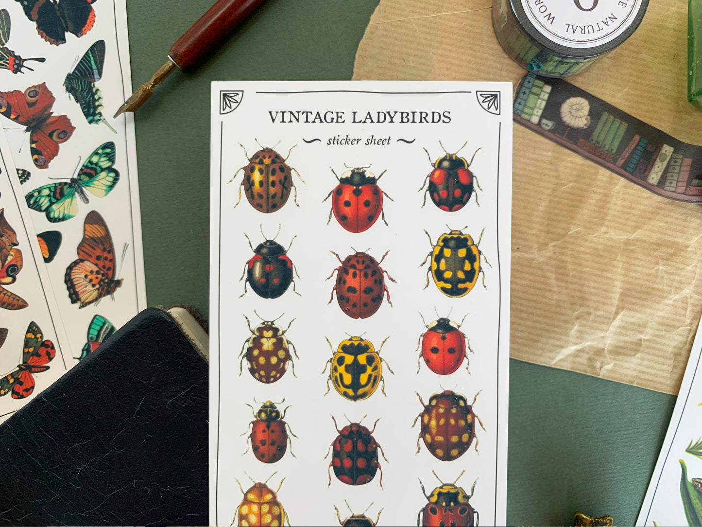Vintage Ladybirds Sticker Sheet