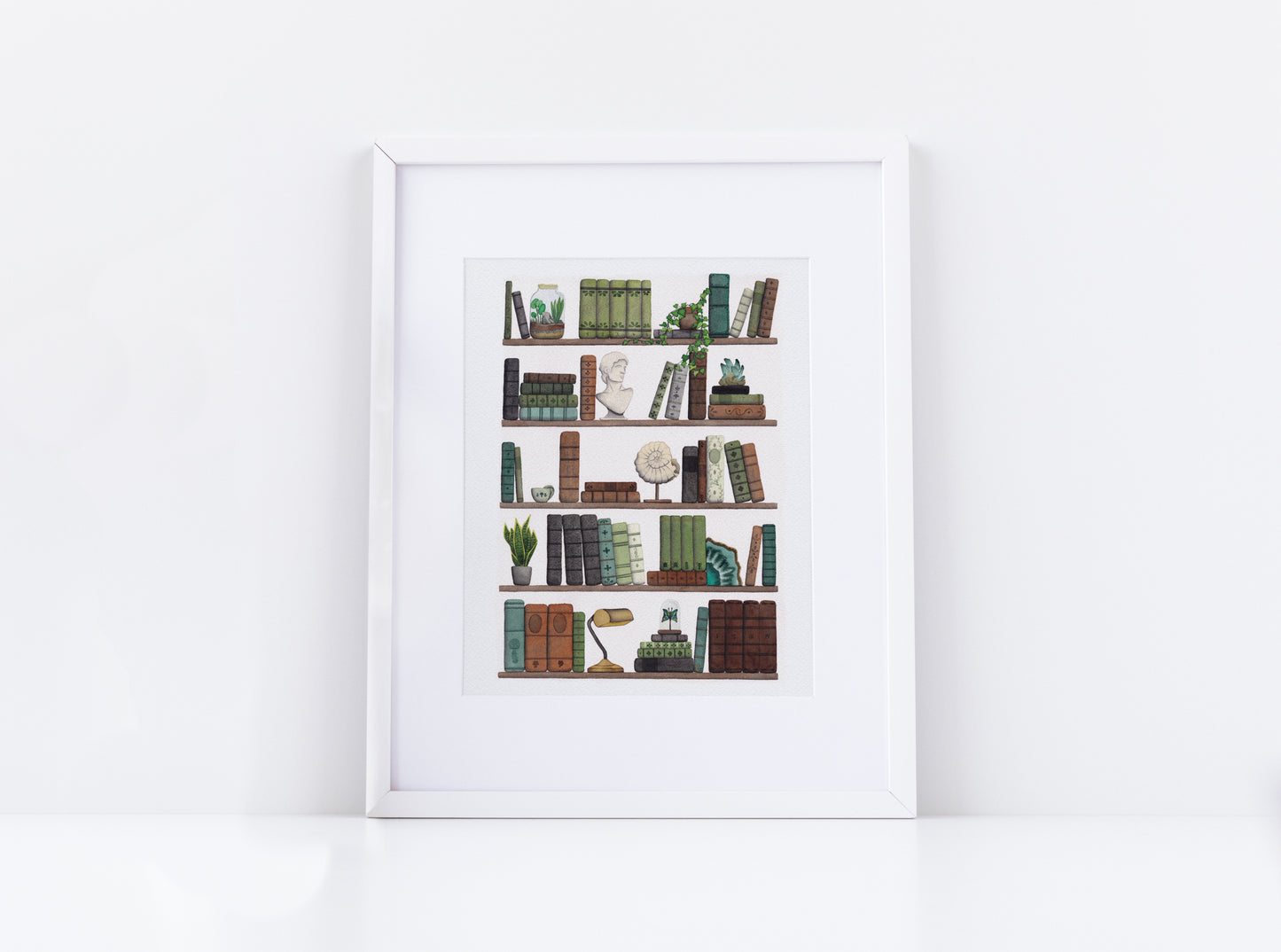 Naturalist's Bookshelf Art Print